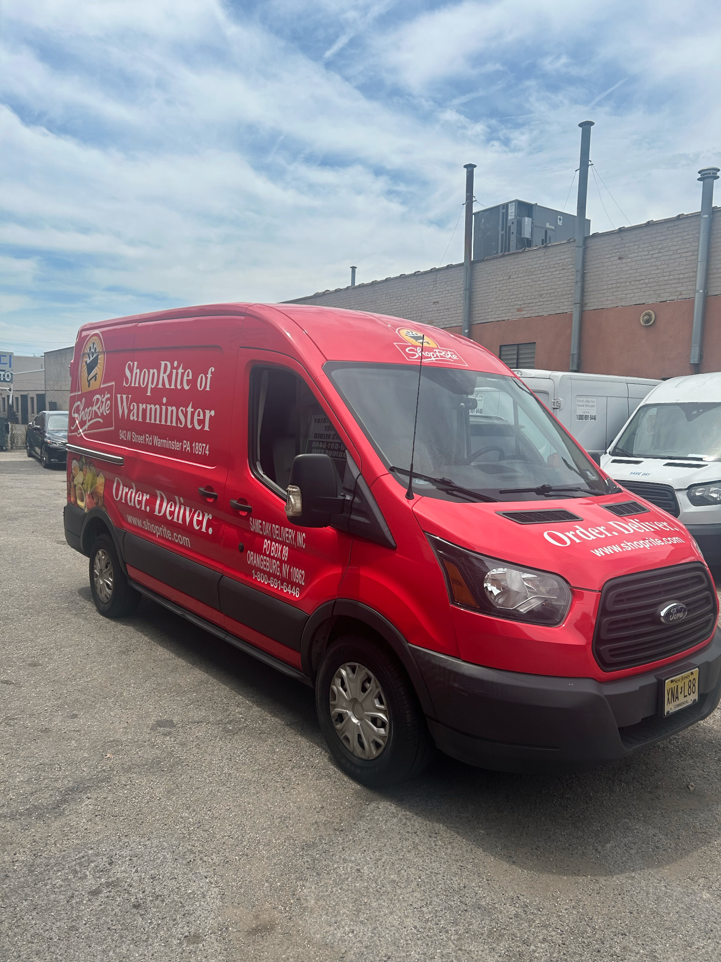 ShopRite of Warminster delivery van — side view at the yard
